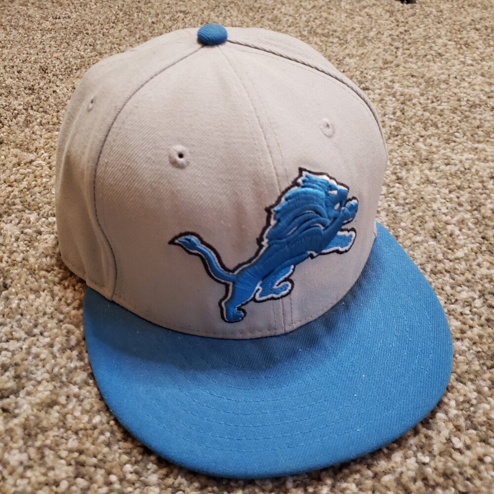 New Era FiftyNine Flat Bill Caps Hat - 7 1/2 - NFL Detroit Lions